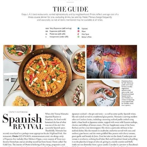 LA FOOD &amp; DRINK GUIDE - SPANISH REVIVAL- Angeleno, December 2018